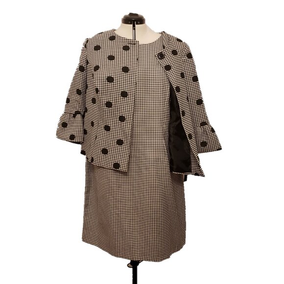 Danillo Dresses & Skirts - Danillo Black & White 2-PC Plaid & Polka Dot Dress Suit, Size 18W